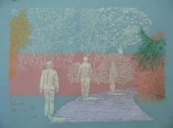 Walking forward, mixed media on tracing paper,37x27cm SOLD